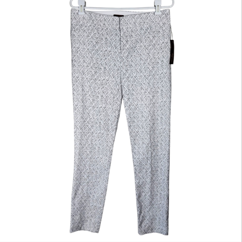 Crosby Dress Pants Print #5 Black White NWT Size 10